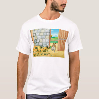 T-shirts Corgi "porta aberta…" O TShirt dos homens