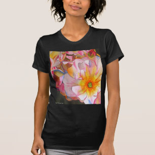 T-shirts Cornelia pastel rosa rosa rosa com aquarela
