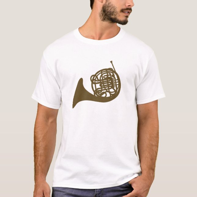 T-shirts Corno francês marrom (Frente)
