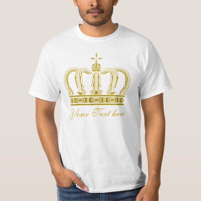 T-shirts Coroa dourada + seu texto (Frente)