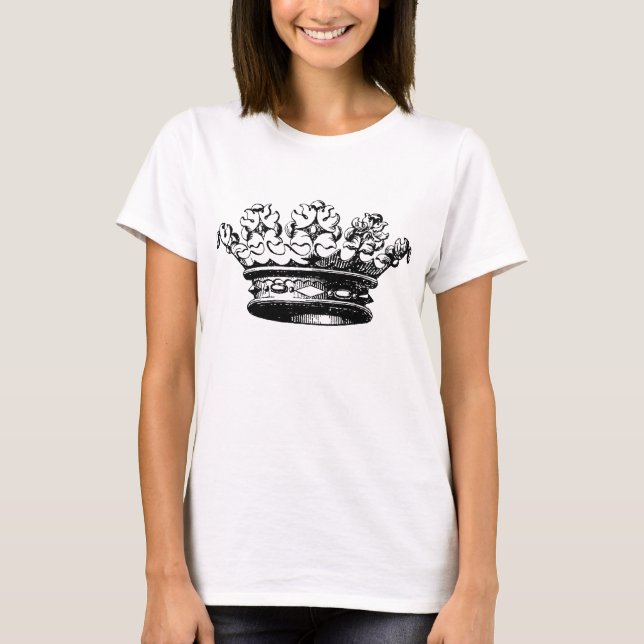 T-shirts Coroa Vintage - Preto (Frente)