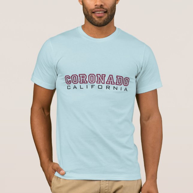 T-shirts Coronado Califórnia - letras (Frente)