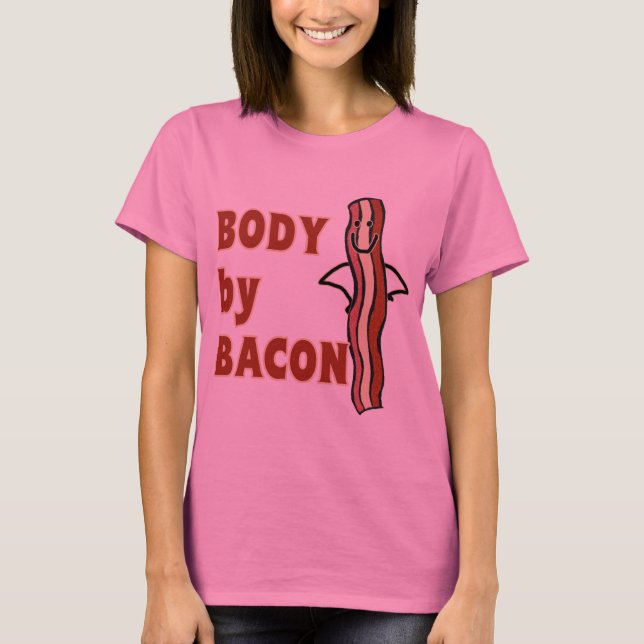 T-shirts Corpo do humor do BACON pelo bacon (Frente)