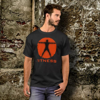 T-shirts Corpo Laranja Negro Malhação Homem Vitruviano