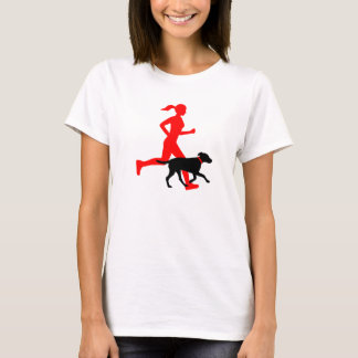 T-shirts Correndo com cão (vermelho/preto)