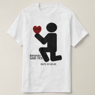 T-shirts Correspondência personalizada ele pediu que ela di