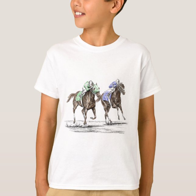 T-shirts Corrida de Cavalos Cruzados (Frente)