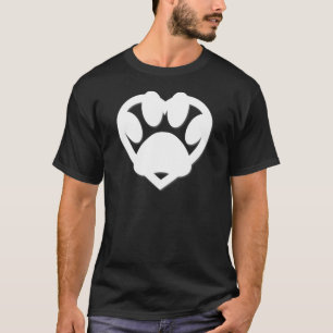 T-shirts Corte de Papel Pata de Cachorro e Coração