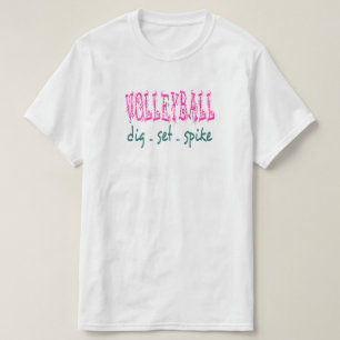 T-shirts Corte de Volei Definir Arremesso (rosa/verde)