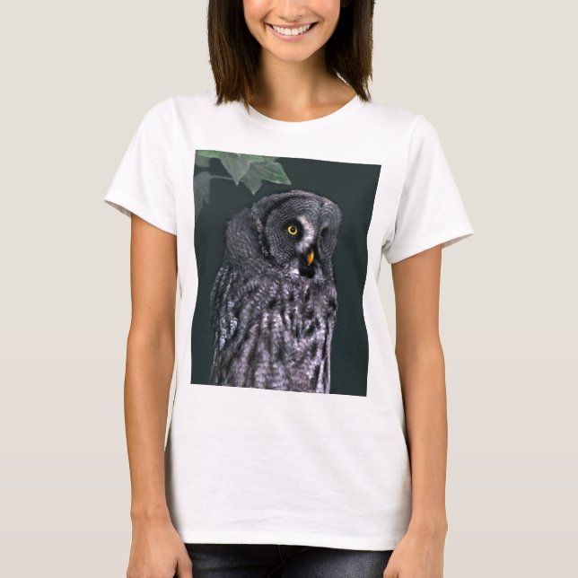 T-shirts Coruja Cinzenta Grande (Frente)