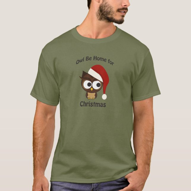 T-shirts Coruja está em casa no Natal! (Frente)