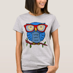 T-shirts Coruja Fofa com Óculos