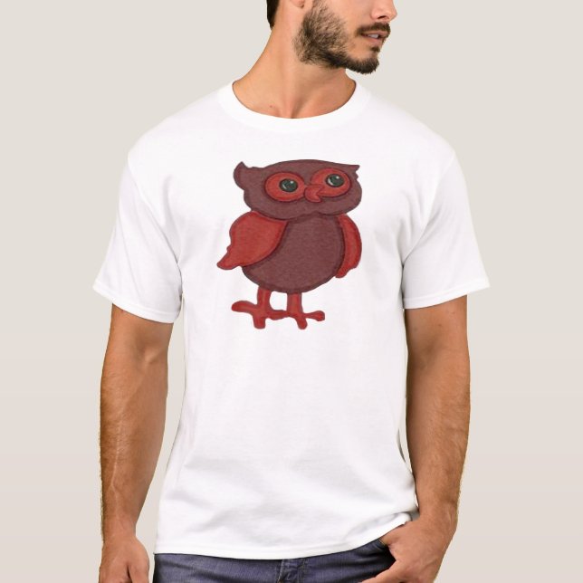 T-shirts Coruja vermelha bonito (Frente)