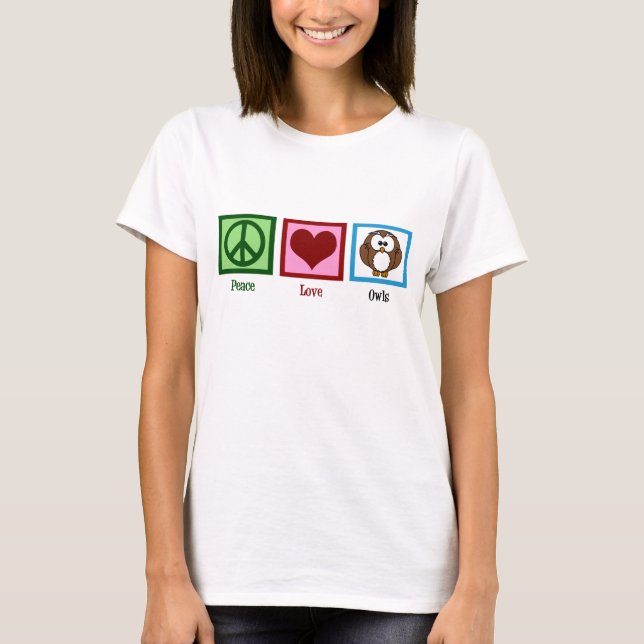 T-shirts Corujas de Amor de Paz (Frente)