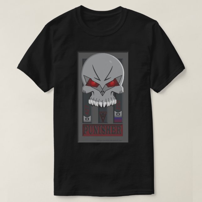 T-shirts Corveta o crânio do Punisher (Frente do Design)