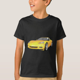 T-shirts Corvette 2008: Carro desportivo: Término Amarelo: