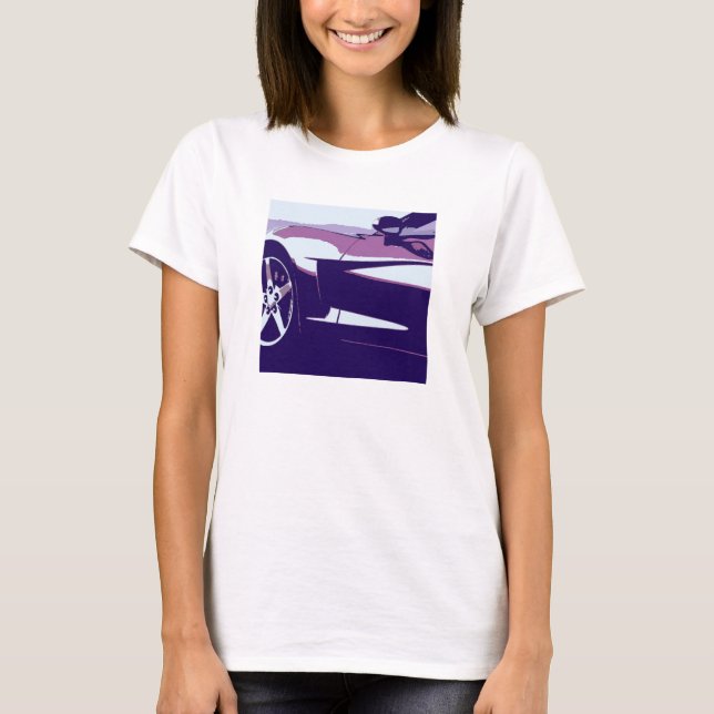 T-shirts Corvette Pop Art Roxo (Frente)