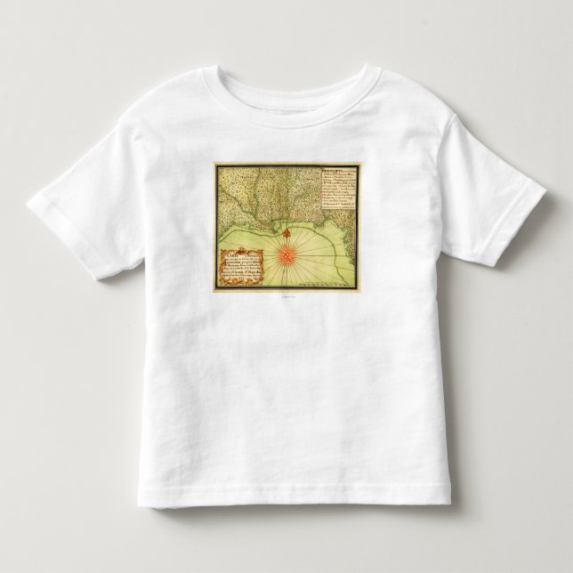 T-shirts Costa do golfo do mapa unido de StatesPanoramic (Frente)