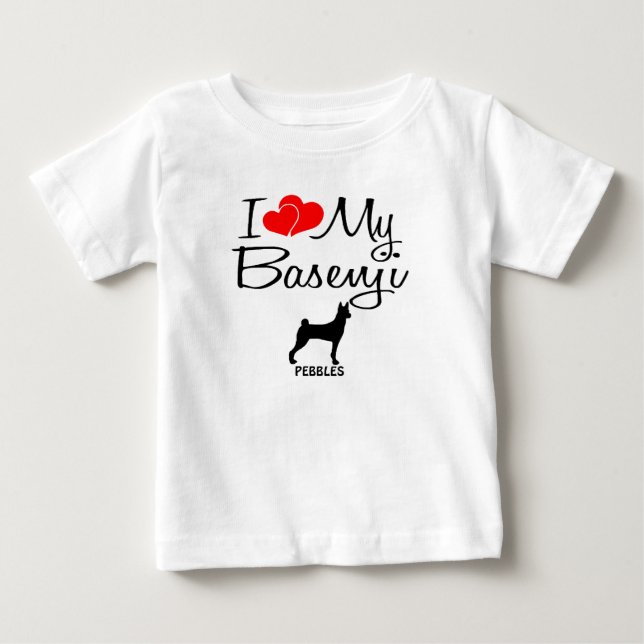 T-shirts Costume Amo Meu Basenji (Frente)