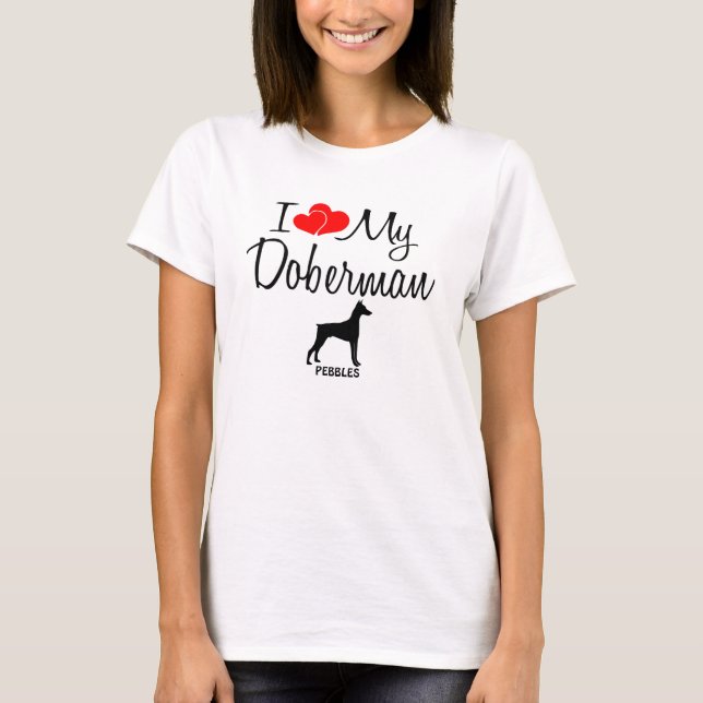 T-shirts Costume Amo Meu Doberman (Frente)