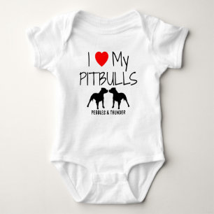 T-shirts Costume Amo Meus Dois Pitbulls