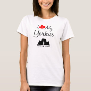 T-shirts Costume Amo Meus Dois Yorkies