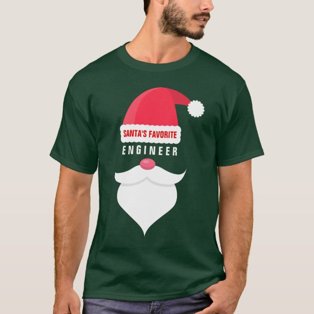 T-shirts Costume favorito do engenheiro do papai noel (Frente)