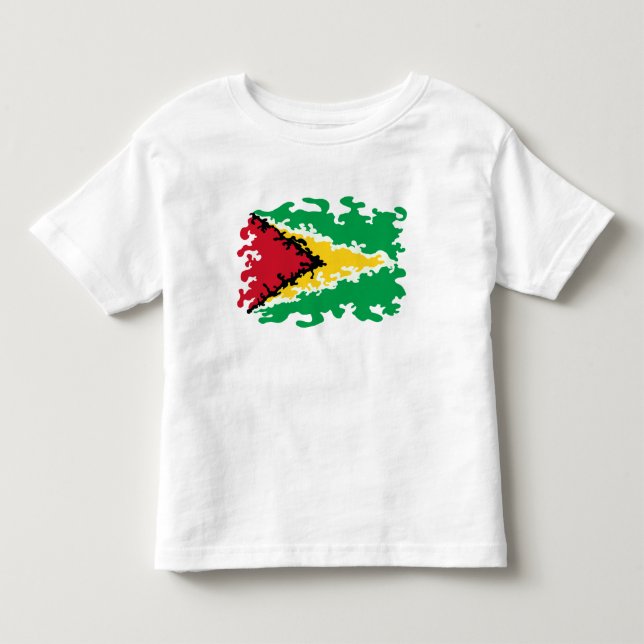T-shirts Costume Funky da bandeira de Guyana (Frente)