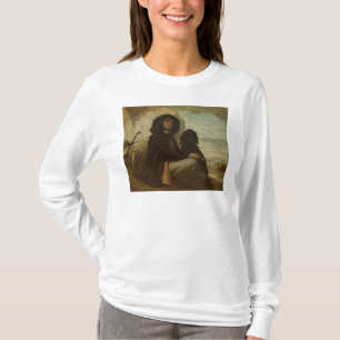 T-shirts Courbet com seu cão preto, 1842
