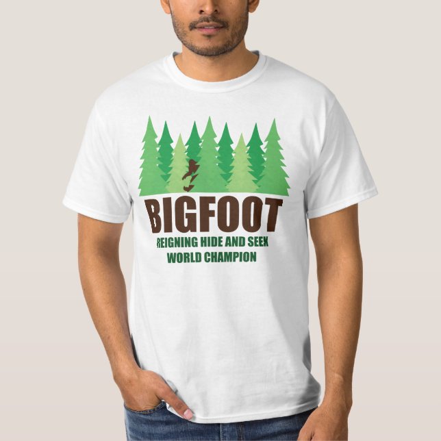 T-shirts Couro cru de Bigfoot Sasquatch - e - procure o (Frente)