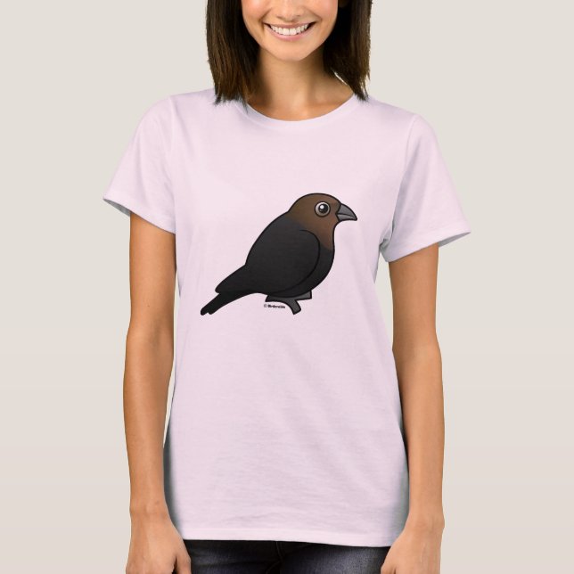 T-shirts Cowbird de cabeça castanha (Frente)