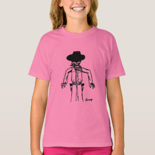T-shirts Cowboy Sketch Girls Baby Doll T Shirt