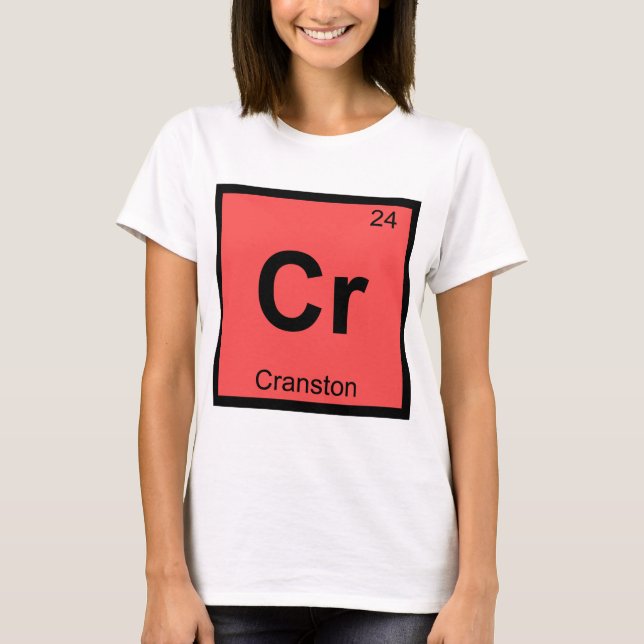T-shirts Cr - Cranston Rhode Island Símbolo da Cidade da Qu (Frente)