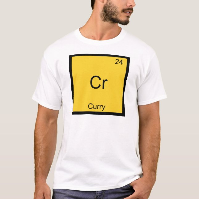 T-shirts Cr - Símbolo De Elemento Químico Engraçado Curry T (Frente)