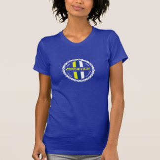 T-shirts Crachá em mulheres azuis