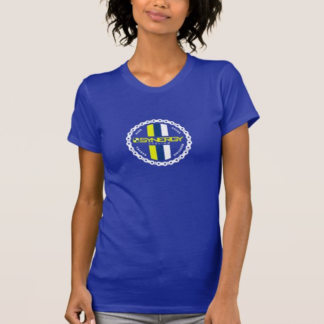 T-shirts Crachá em mulheres azuis (Frente)