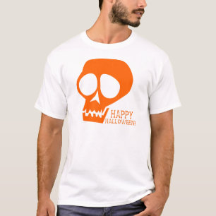 T-shirts Crânio alaranjado Groovy - o Dia das Bruxas feliz