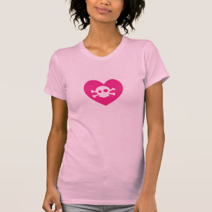 T-shirts crânio cor-de-rosa