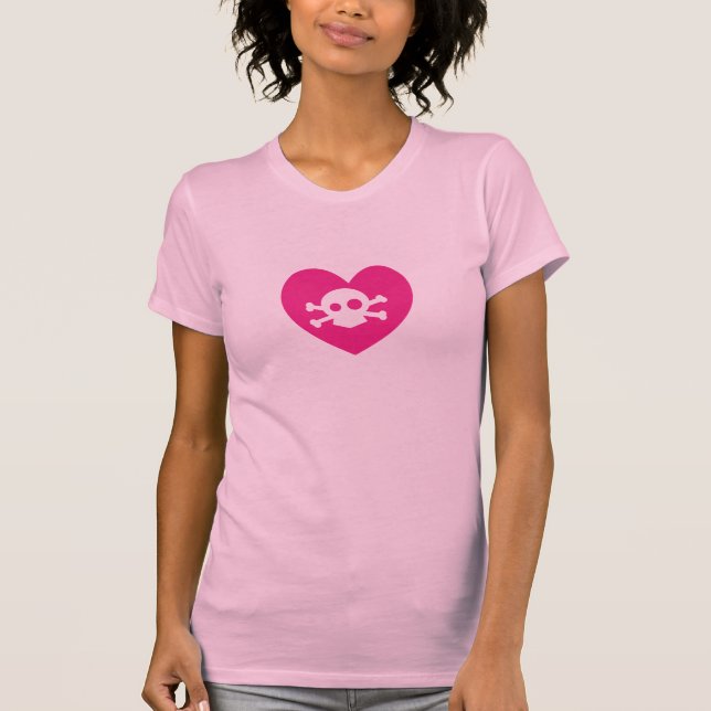 T-shirts crânio cor-de-rosa (Frente)