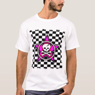 T-shirts Crânio cor-de-rosa da estrela