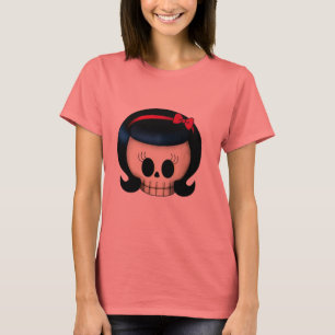 T-shirts Crânio da menina Rockabilly