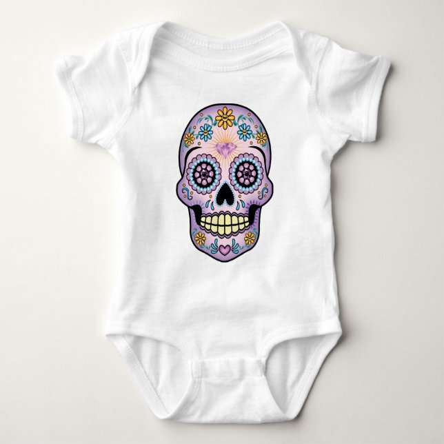 T-shirts Crânio de Açúcar Roxo (Frente)