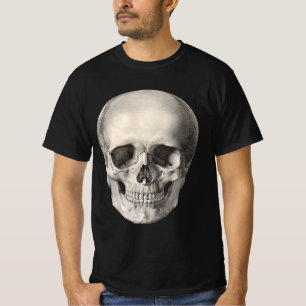 T-shirts Crânio de Anatomia Humana Vintage, Esqueleto de Ha