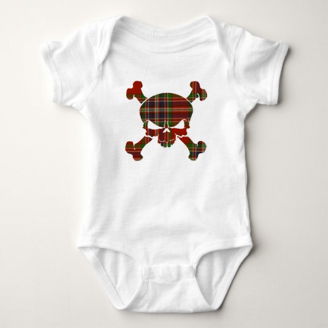 T-shirts Crânio de MacFarlane Tartan sem faixa (Frente)