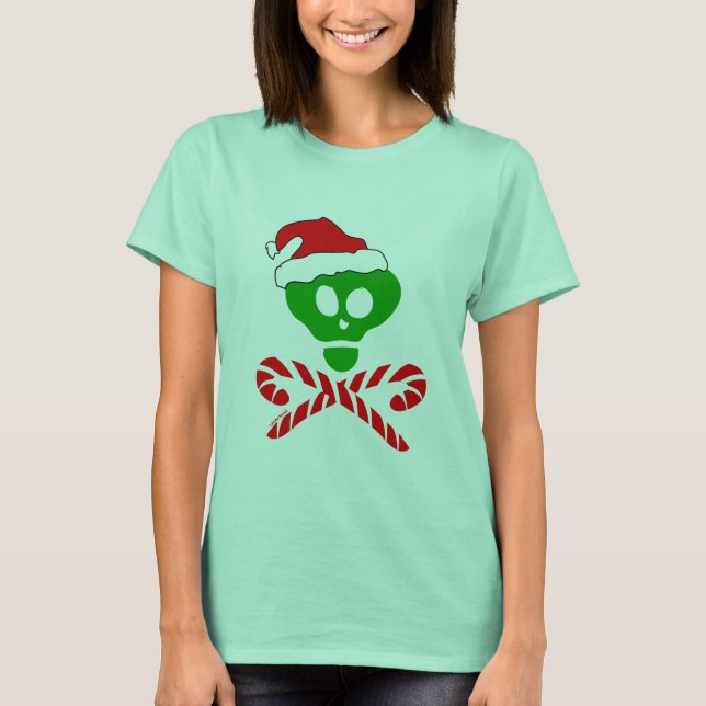 T-shirts Crânio de Natal Crossbones (Frente)