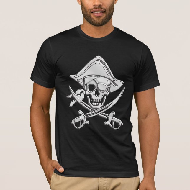 T-shirts Crânio de Pirata Cromo (Frente)