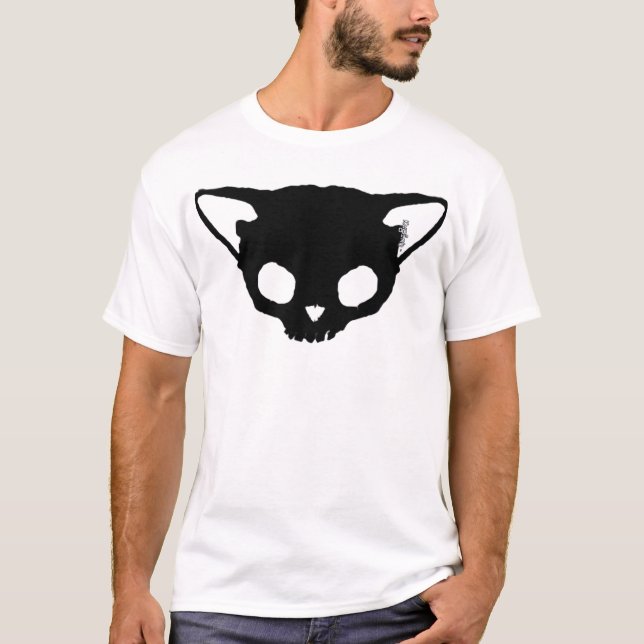 T-shirts Crânio do gato preto de Kuginh™ (Frente)