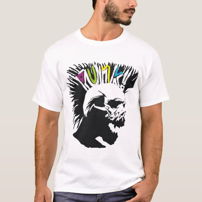T-shirts Crânio do punk (Frente)