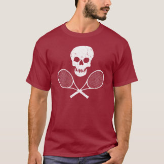 T-shirts Crânio e raquetes de tênis