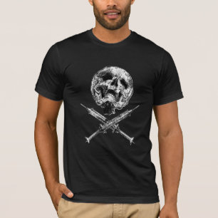 T-shirts Crânio e seringas